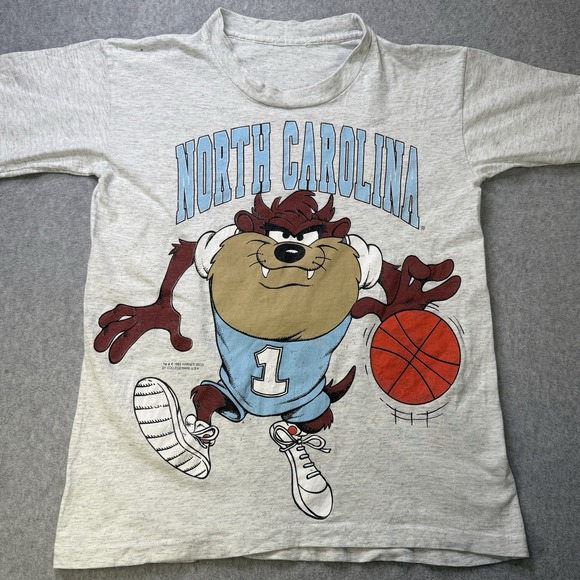 Vintage‎ 1993 UNC Tar Heels Looney Tunes Taz Basketball Shirt Small